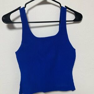 Love Tree Royal Blue Ribbed Tank Top